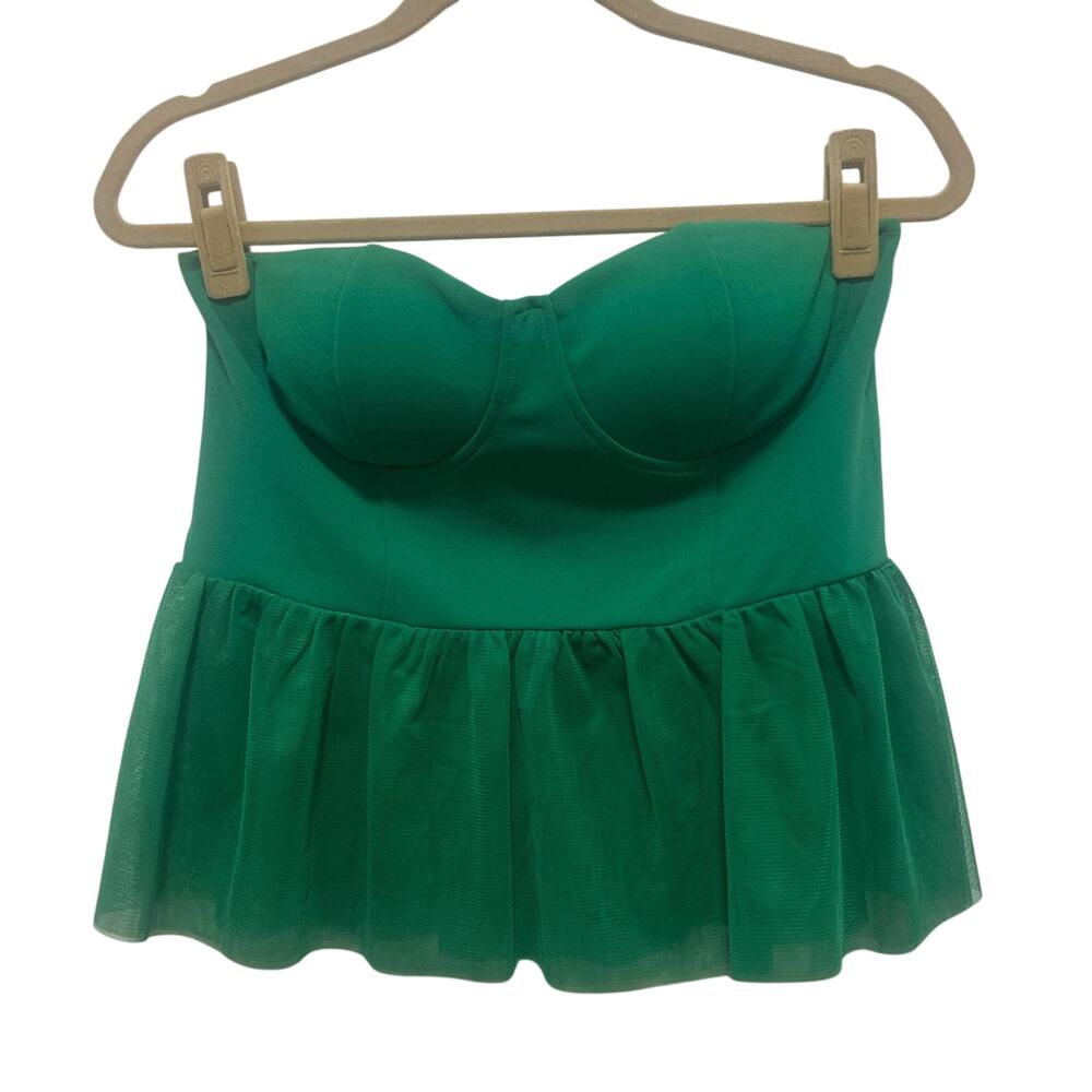 Sincerely Jules Green Strapless Babydoll Top Large